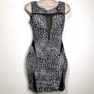 Cameo Leopard Mesh Bodycon Dress Edgy Bold Statement Chic